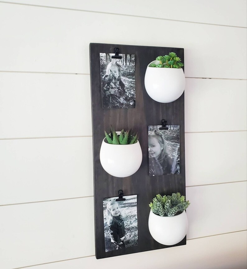 Wooden Wall Planter Ceramic Planter Wall Hanging Planter Etsy