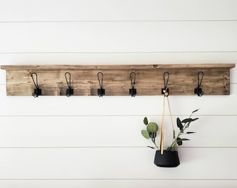 Coat Rack Shelf, Wall Coat Rack with Shelf, Coat Rack Wall Mount, Rustic Coat Rack, Entryway Shelf, Rustic Home Decor, Wall Decor