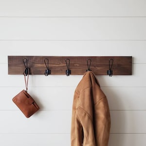 Farmhouse Coat Rack, Entryway Organization, Coat Rack Wall Mount, Wall Coat Rack, Coat Hanger, Rustic Home Decor, New Home Gift