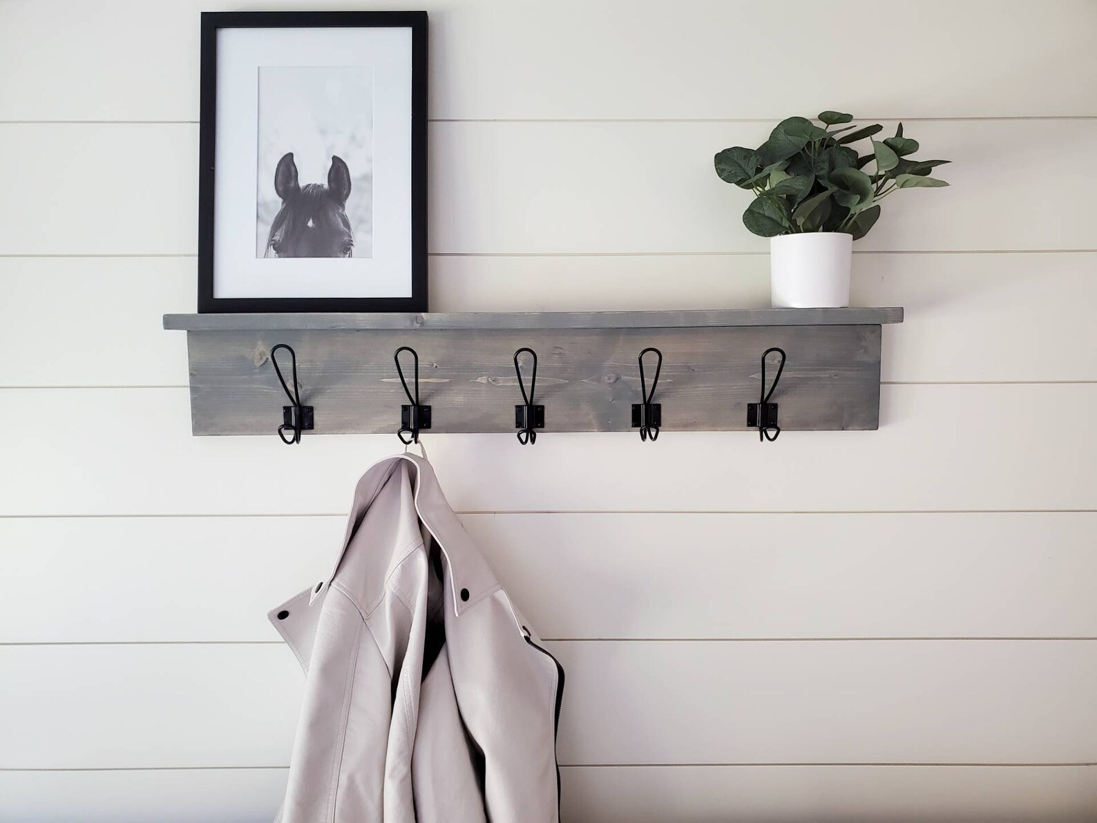 Coat Rack Shelf Wall Coat Rack With Shelf Coat Rack Wall Etsy
