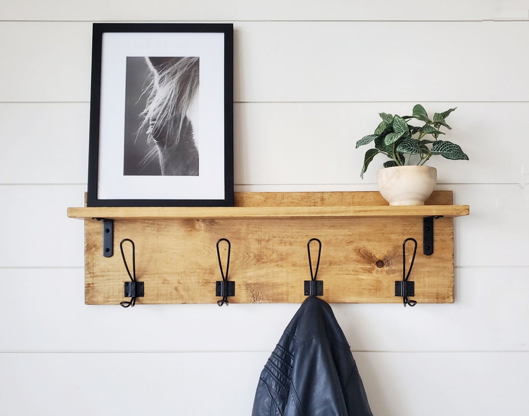 Coat Rack Shelf, Wall Cat Rack With Shelf, Coat Rack Wall Mount, Wall ...