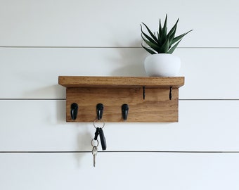 Modern Key Hanger for Wall, Key Holder for Wall With Shelf, Key Ring Holder for Wall, Entryway Organization, Key Rack Shelf
