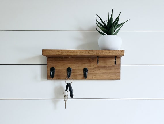 Colgador de llaves moderno para pared, soporte de llaves para pared con  estante, soporte de llavero para pared, organización de entrada, estante  para llaves -  México