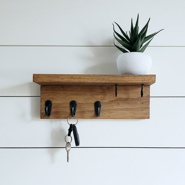 Modern Key Hanger for Wall, Key Holder for Wall With Shelf, Key Ring Holder for Wall, Entryway Organization, Key Rack Shelf