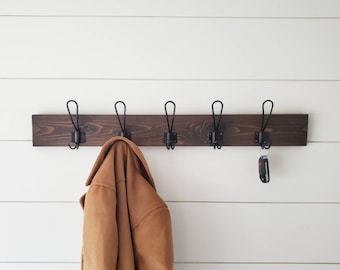 Rustic Coat Rack, Coat Hanger, Coat Rack Wall Mount, Wood Wall Coat Rack, Farmhouse Coat Rack, Coat Rack, Bathroom Towel Rack