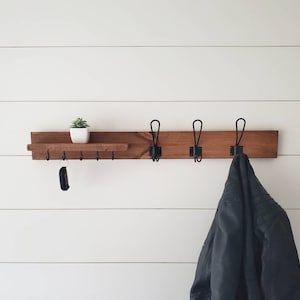 Rustic Coat Rack, Coat Hanger, Coat Rack Wall Mount, Wood Wall Coat Rack, Farmhouse Coat Rack, Coat Rack, Bathroom Towel Rack