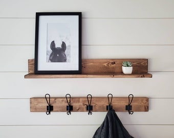 Rustic Coat Rack, Coat Hanger, Coat Rack Wall Mount, Wood Wall