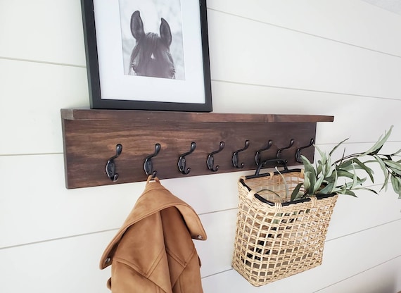 Coat Rack with Shelf Entryway Shelf with Hooks - DECOMIL