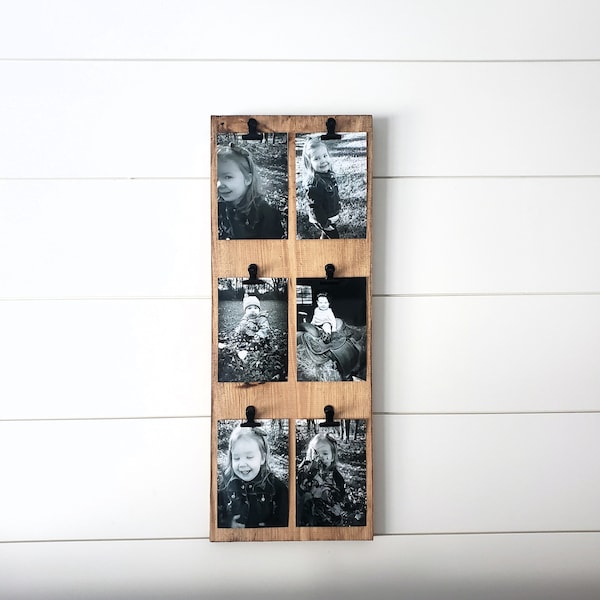 Wood Photo Board, Picture Collage, Rustic Picture Frames, Photo Display, Photo Frame, Family Photo Frame, Photo Board, Photo Wall Display