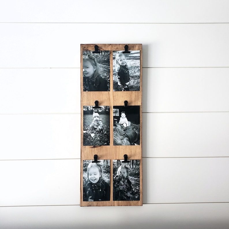 Wood Photo Board, Picture Collage, Rustic Picture Frames, Photo Display, Photo Frame, Family Photo Frame, Photo Board, Photo Wall Display image 1