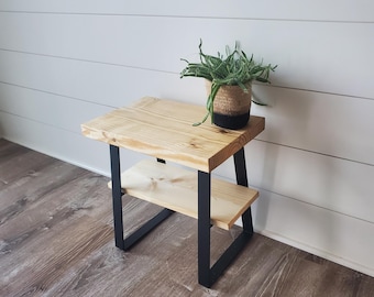 Farmhouse Bench, Handmade Rustic Bench, Handmade Entryway Bench, Black Metal Trapezoid Bench, Industrial Bench