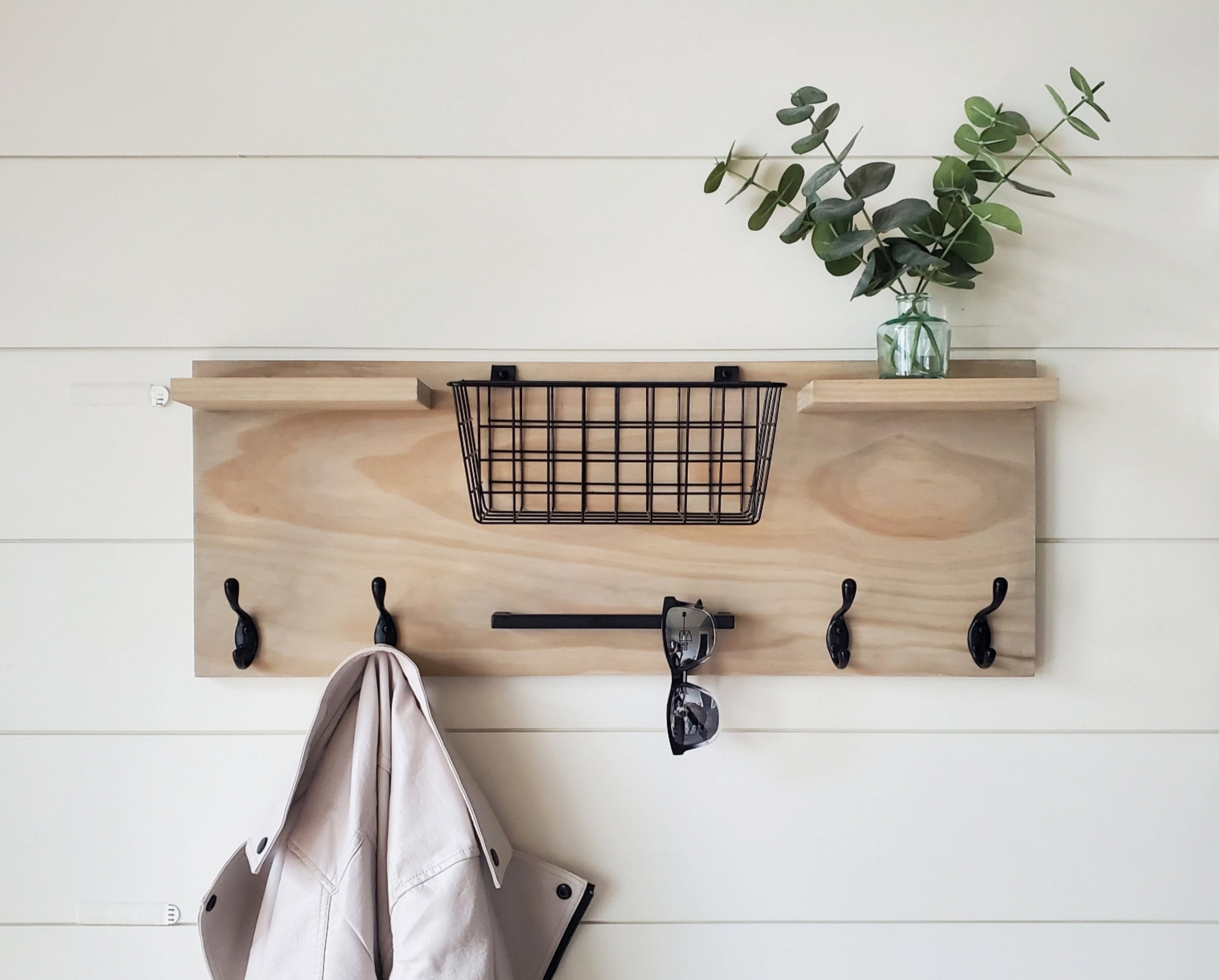 Shiplap Coat Rack Shiplap Entryway Key Hooks Key Rack Sopicoz