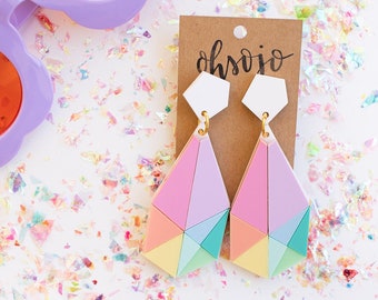 Geometric Pastel Statement earrings