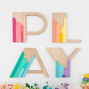 Art Deco Rainbow PLAY Letters image 1