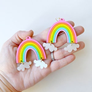 Rainbow and cloud earrings