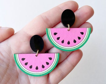 Pink Watermelon Statement Earrings
