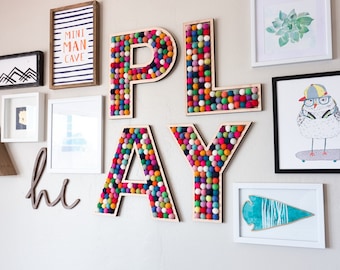 PLAY room wall letters