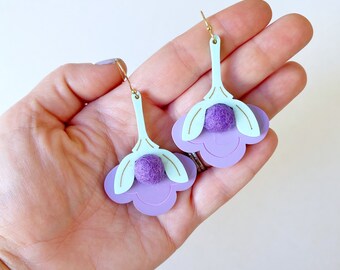 Purple Blossom Dangle Earrings