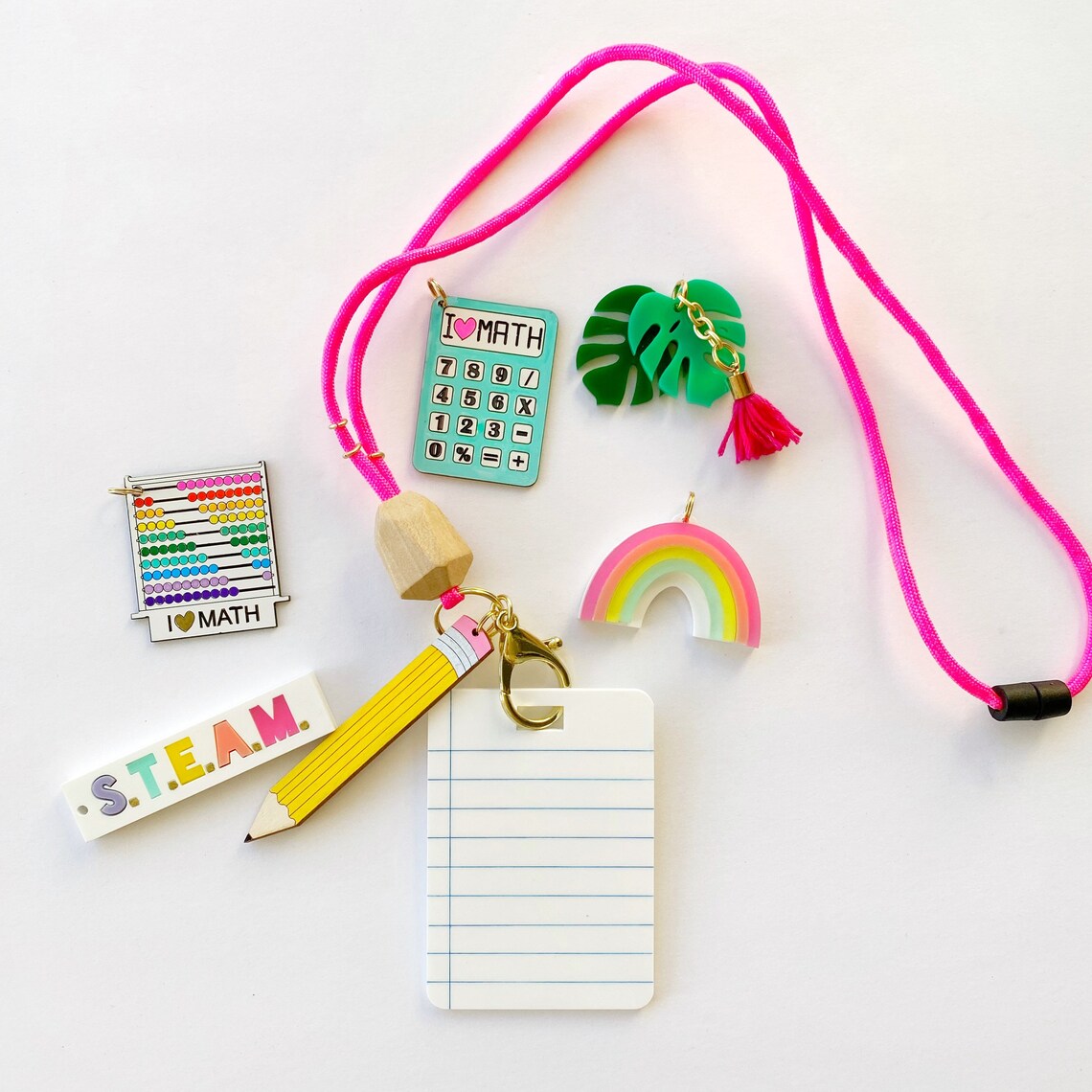 Teacher Notebook Name Tag With Pencil Etsy