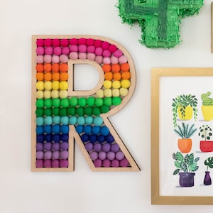 Rainbow Felt Ball Initial Letter