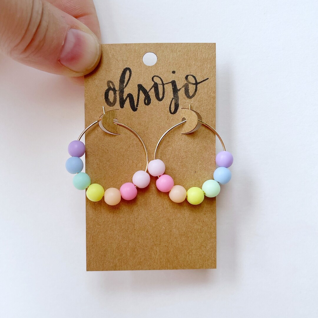 ★韓国人気★TATIANA★Pastel Rainbow Mini Hoop Earring KIKICHIC | NYC | CZ Pave Rainbow Diamond Tiny Huggies Hoops