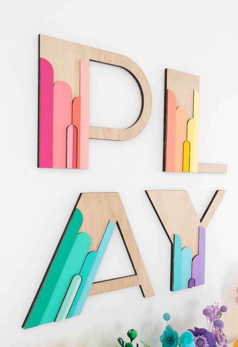 Art Deco Rainbow PLAY Letters image 4