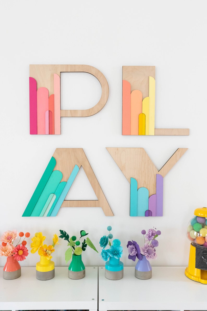 Art Deco Rainbow PLAY Letters image 1