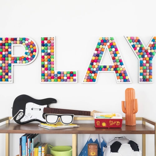 White PLAY Room Wall Letters Etsy