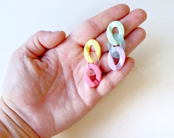 Rainbow Links Stud Earrings