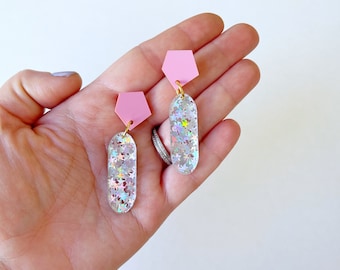 Holographic Star Drop earrings