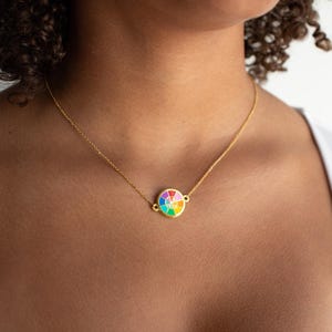 Art Teacher Color Wheel Charm Necklace