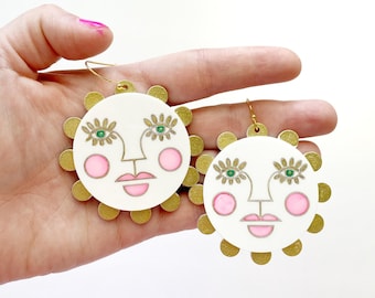 Boho Sun Acrylic Earrings