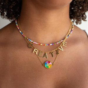 Art Teacher Color Wheel Charm Necklace Set