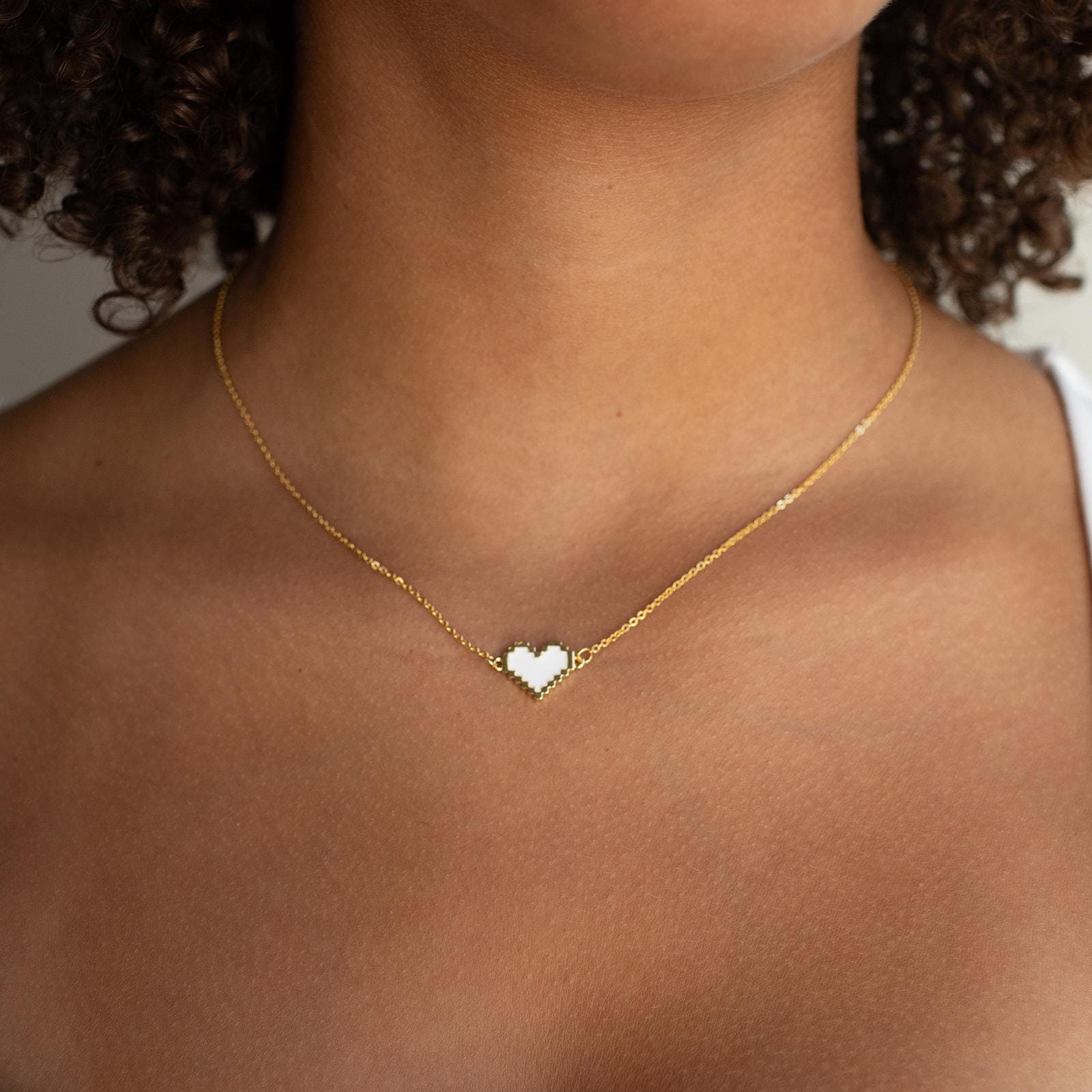 Pixel Heart Necklace - Etsy