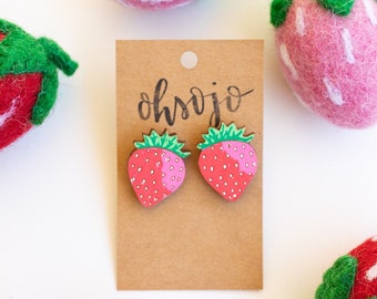 Red Strawberry stud earrings