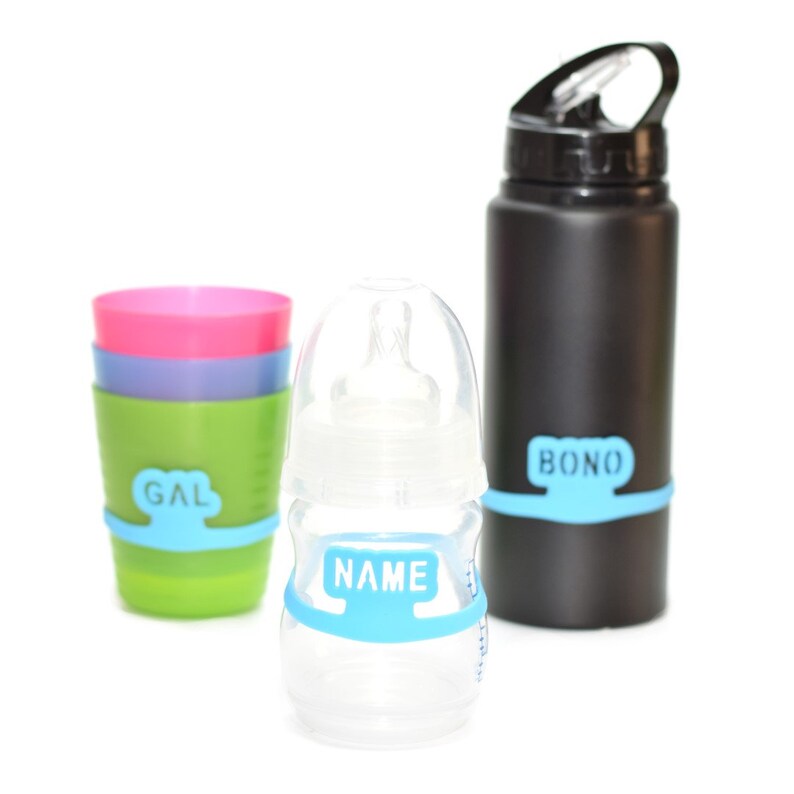 Personalized silicone Labels for baby bottles and sippy cups. Etsy