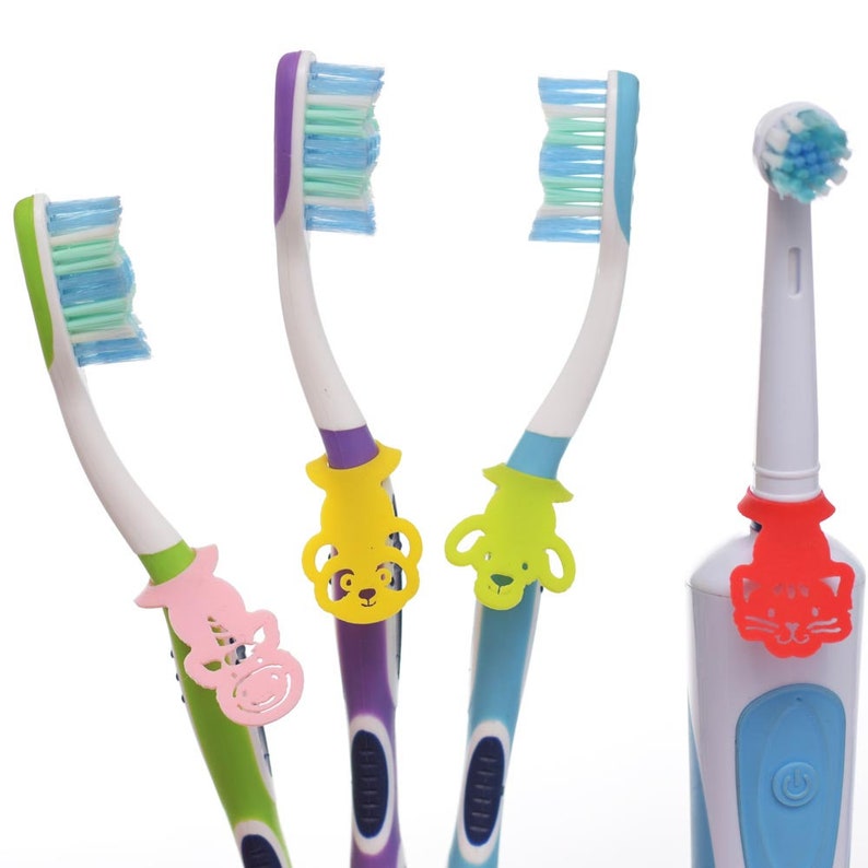 Toothbrush Label for Easy Identification. Pack of 6 Different Etsy
