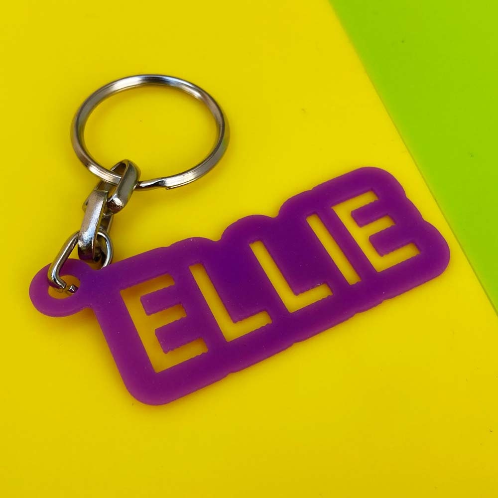 Personalized Silicone Keychain Customized Name Keychain Etsy