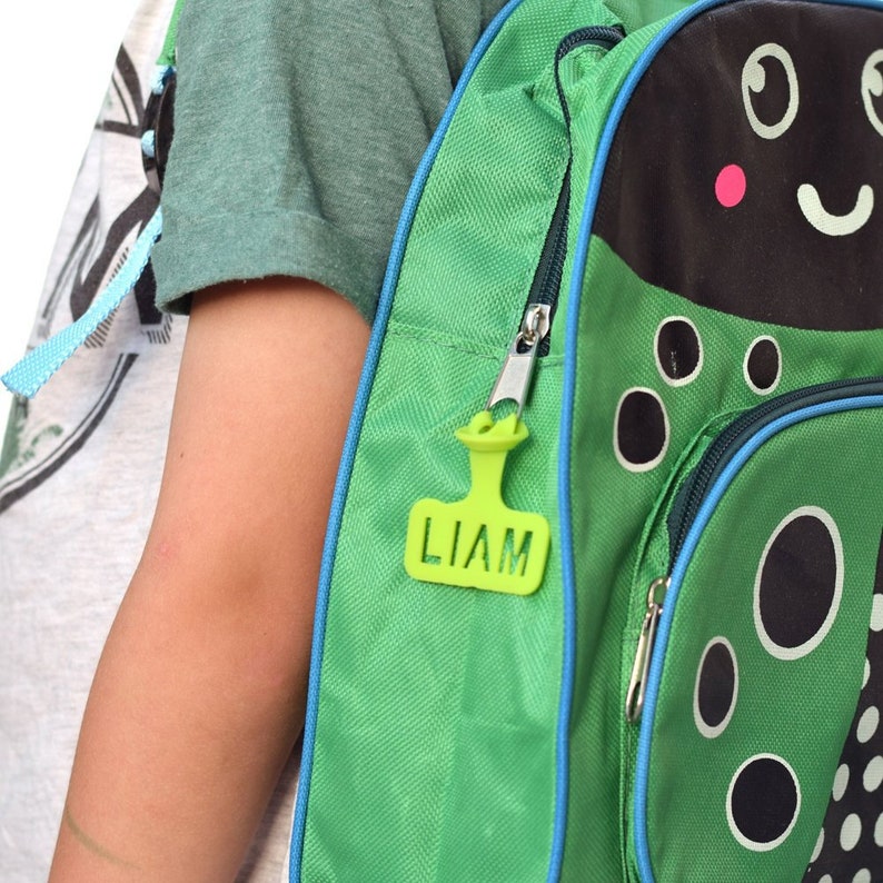 Personalized backpack name tag. Personalized silicone label Etsy