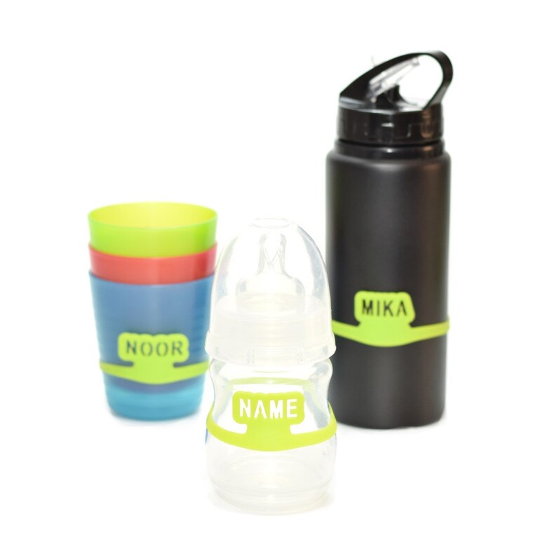 Personalized silicone Labels for baby bottles and sippy cups. Etsy
