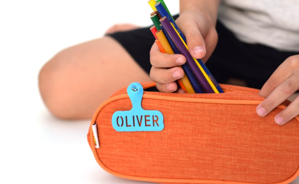 Personalized Pencil case Name Tag. Custom name label for Etsy
