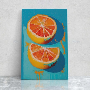 Oranges Painting, Still Life, Contemporary Art, Abstract Art, Dining Room Art, Kitchen Decor, Food Print, Large Print, Ready To Hang