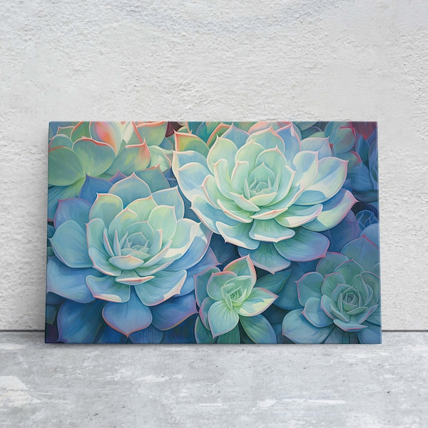 Succulent Painting, Agave Art, Cactus Decor, Gift for home, Vibrant Decor, Large Canvas Print, Ready to Hang, Bold Color