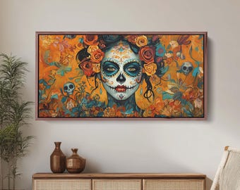 Day of the Dead, Mexican Art, Skeleton, Maximalist Print