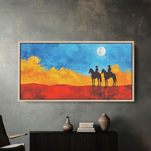 Cowboy Adventure, Western Decor, Pop Art, Bright Colorful