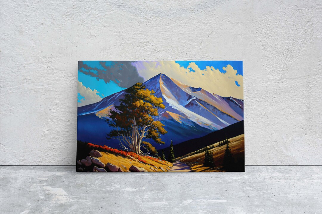 Pikes Peak Colorado Canvas Art Ready to Hang Large Print, Oil Painting