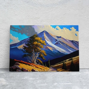 Pikes Peak Colorado Canvas Art Ready To Hang Large Print, Oil Painting, Landscape