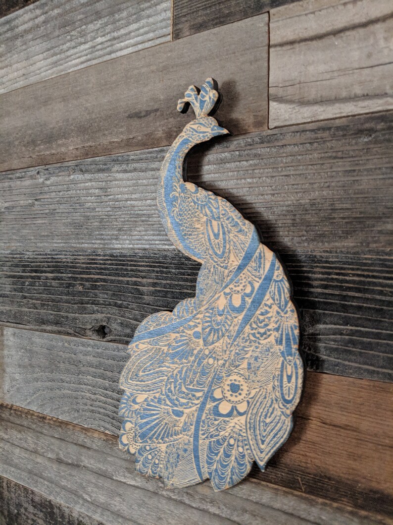 Peacock Wall Art Engravedmandala Wood Wall Art Indian Etsy