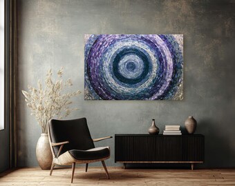 Indigo Galaxy Vortex Canvas Print Abstract Blue Purple Modern Wall Art