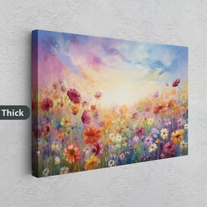 Floral Abstract Canvas: Colorful Home Decor (Framed, Hanging Hardware Included) image 2